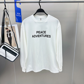 Proljetno muško T-shirt dugih rukava, slobodan kroj, grafika patke, okrugli izrez, pamuk, šifra B2CPD4338