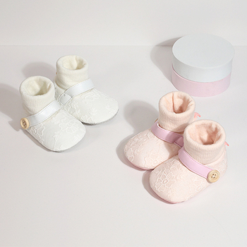 Cipele za bebe djevojčice 12–36 mjeseci, čipkaste čarape, mekana potplat za hodanje