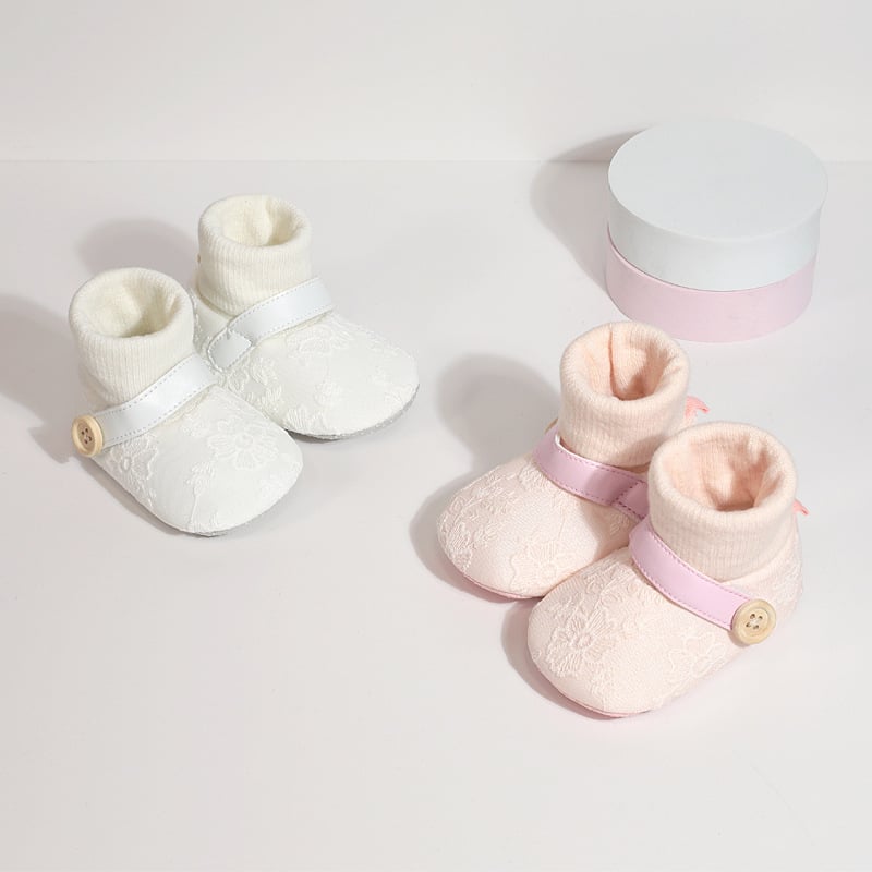 Cipele za bebe djevojčice 12–36 mjeseci, čipkaste čarape, mekana potplat za hodanje