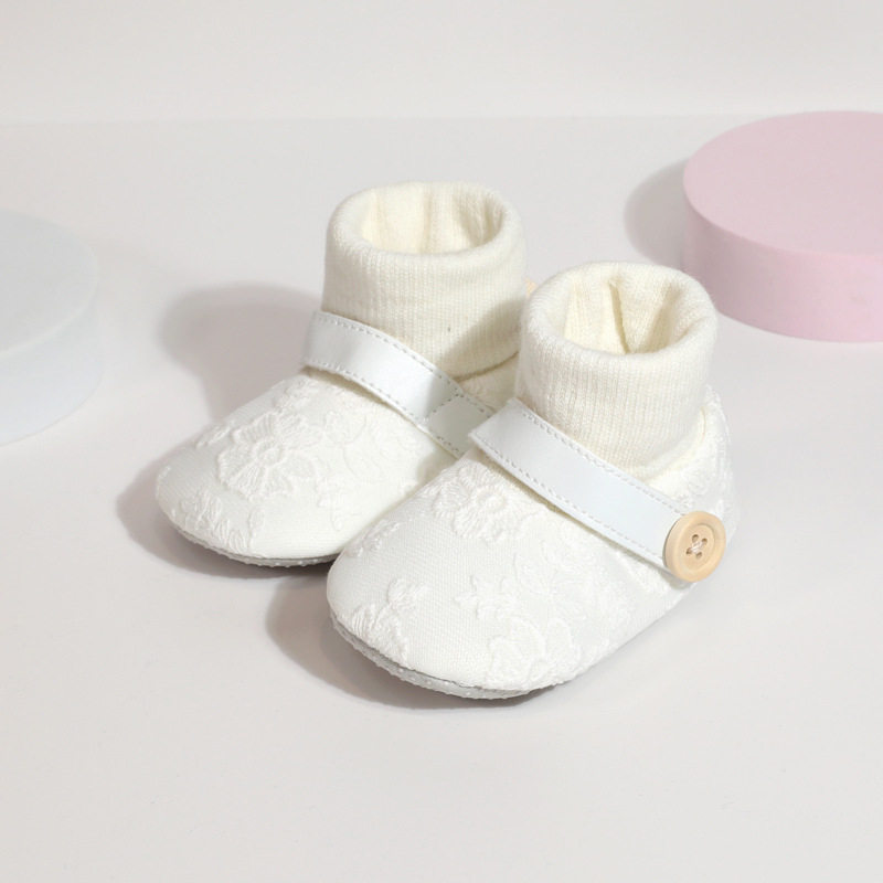Cipele za bebe djevojčice 12–36 mjeseci, čipkaste čarape, mekana potplat za hodanje