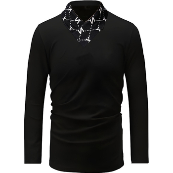 Na skladištu: muška duga rukava polo majica od pamuka, s izvezenim slovima, slim fit