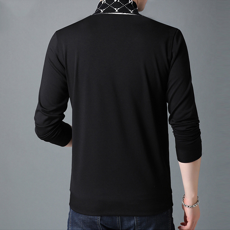 Na skladištu: muška duga rukava polo majica od pamuka, s izvezenim slovima, slim fit