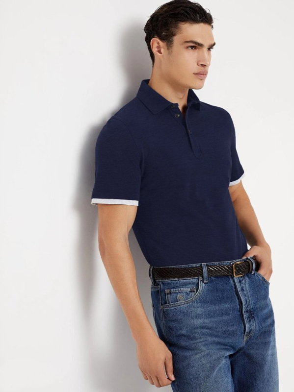 BC Brand muška polo majica od čistog bambus-pamuka sa slub teksturom, ovratnik Turn-Down i poluotvorenim dekolteom, 180 g/m² - 37137