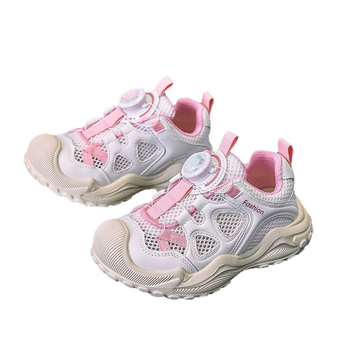 Detské sieťové tenisky s otočnou sponou, letná 2025 kolekcia, priedušné a ľahké, tenisky s hrubou podrážkou