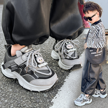 Jarné-jesenné detské športové topánky, protišmykové, ľahké, priedušné, s zapínaním na suchý zips, unisex