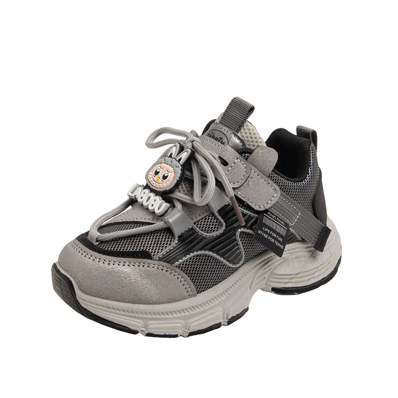 Jarné-jesenné detské športové topánky, protišmykové, ľahké, priedušné, s zapínaním na suchý zips, unisex