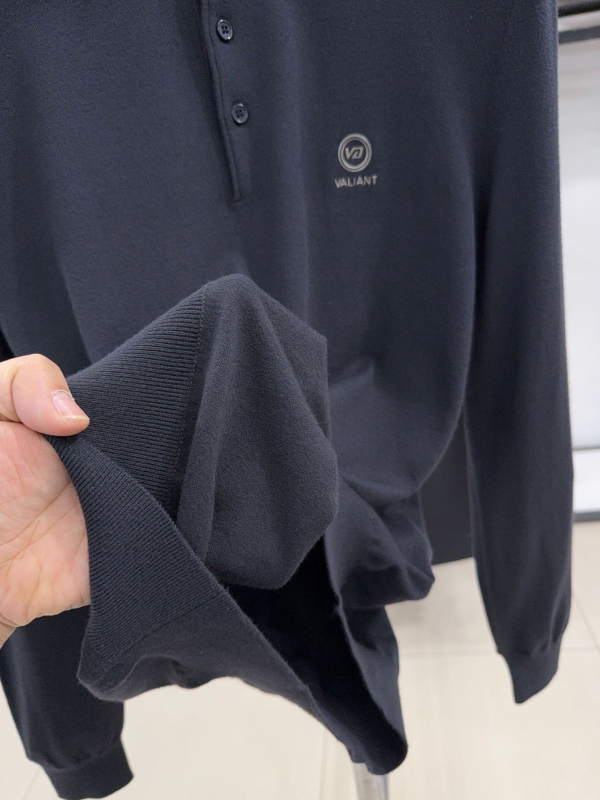Muški polo s dugim rukavima od pletene tkanine, s ovratnikom, casual-business stil, siva, kod 3Y115A