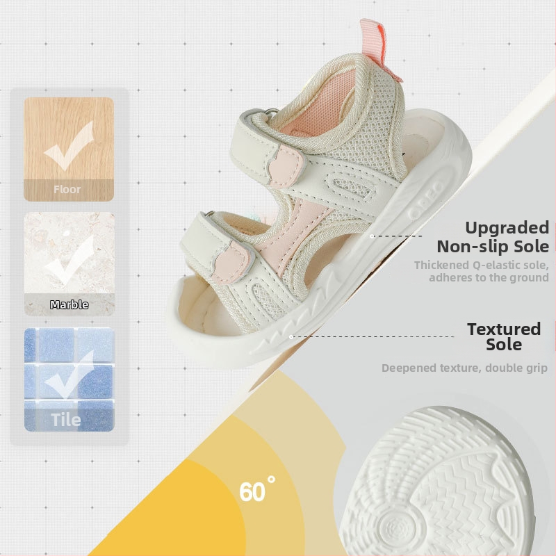 Brammel ljetne dječje sandale – sandale za hodanje za bebe i djecu 1–3 godine, s Velcro zatvaračem, mrežasti gornji dio, gumeni potplat, za plažu