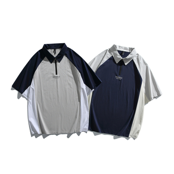 Polo majica kratkih rukava, udobnog kroja, print u blok bojama, japanski stil, muški ljetni polo 2026