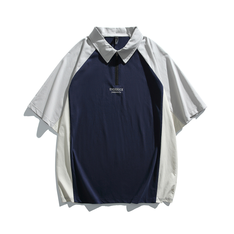 Polo majica kratkih rukava, udobnog kroja, print u blok bojama, japanski stil, muški ljetni polo 2026