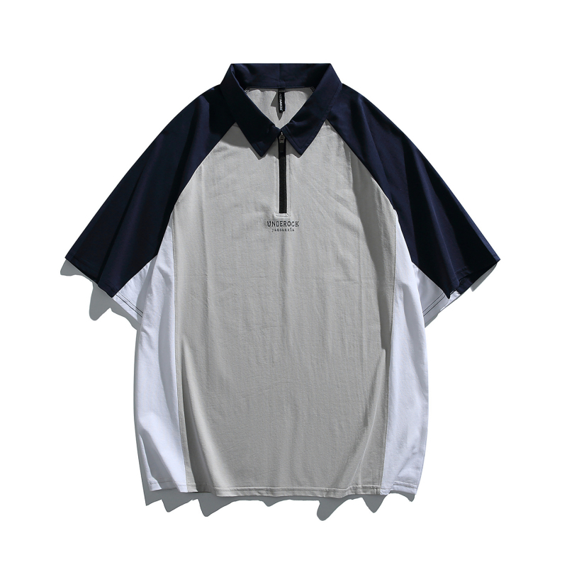 Polo majica kratkih rukava, udobnog kroja, print u blok bojama, japanski stil, muški ljetni polo 2026
