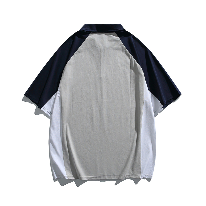 Polo majica kratkih rukava, udobnog kroja, print u blok bojama, japanski stil, muški ljetni polo 2026