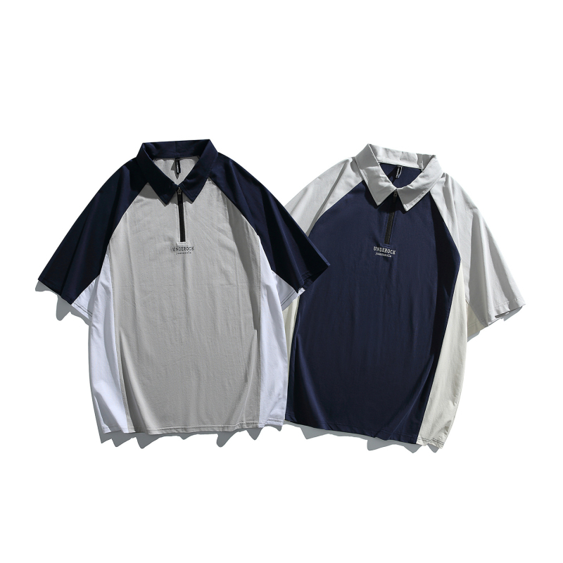 Polo majica kratkih rukava, udobnog kroja, print u blok bojama, japanski stil, muški ljetni polo 2026