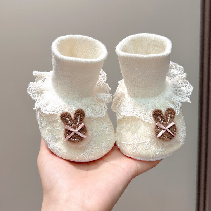 Set cipela i čarapa za bebe za djevojčice, 6–12 mjeseci, mekana potplat, prozračan pamuk gornja strana, protuklizna podloga, jednobojno, sladak akademski stil