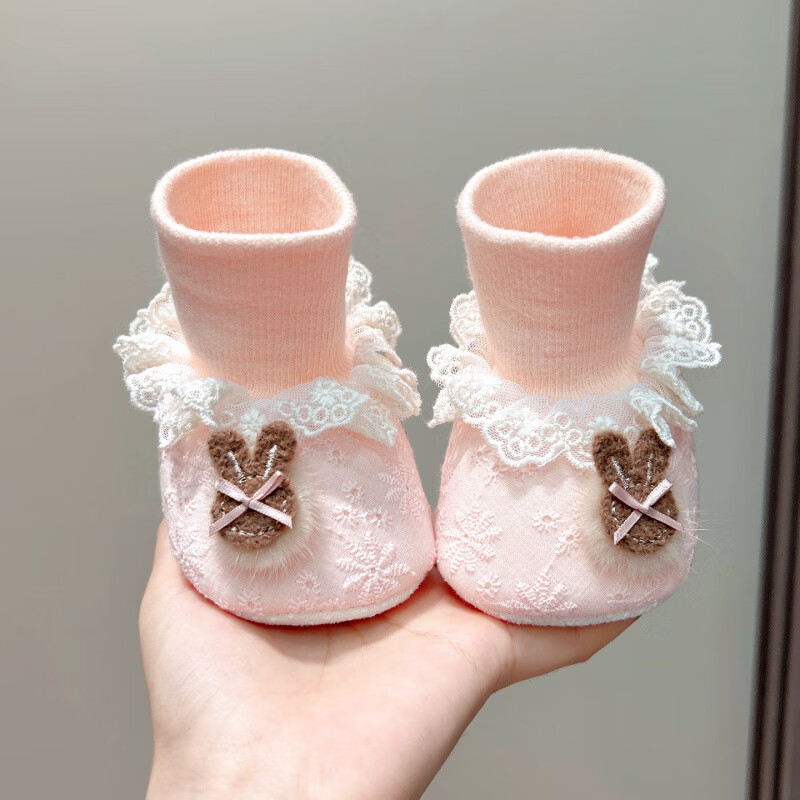 Set cipela i čarapa za bebe za djevojčice, 6–12 mjeseci, mekana potplat, prozračan pamuk gornja strana, protuklizna podloga, jednobojno, sladak akademski stil