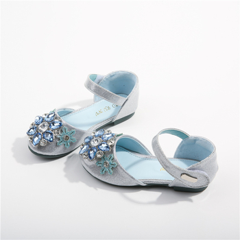 Dječje sandale za djevojčice – zatvoren vrh, kristalni ukras, meka podloga