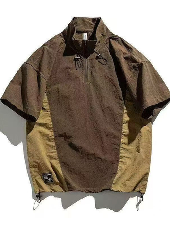 Muška polo majica s kratkim rukavima, ležernog kroja, američki stil, retro casual, poliester mješavina