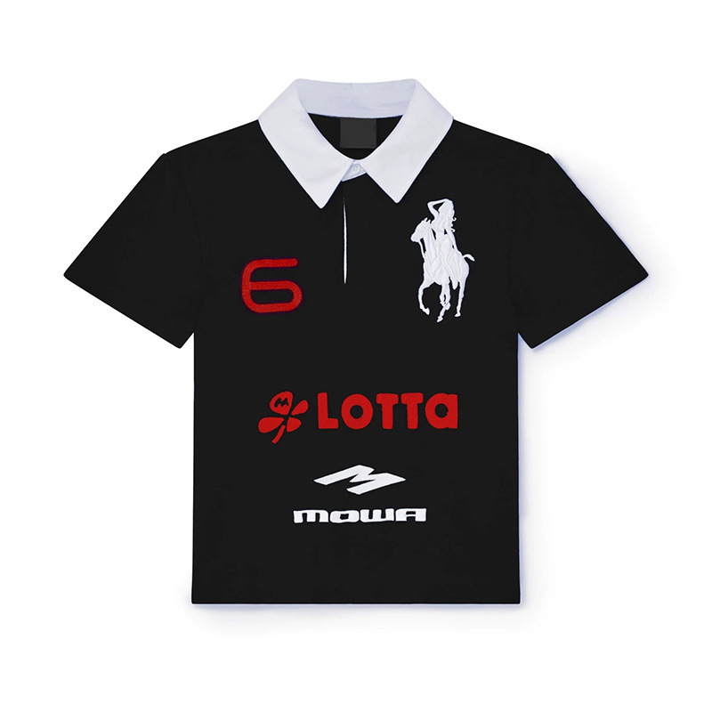 Muška polo majica s Lauren izvezenim logom, ulični stil, američki retro, ljeto