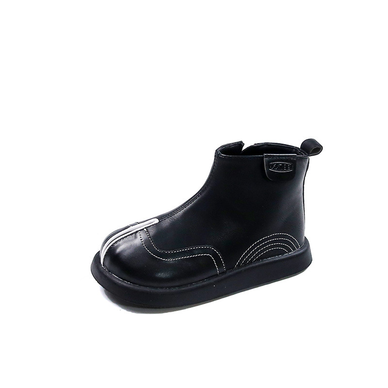 Dječje martinske čizme za jesen/zimu 2025, toplo podstavljene, britanski stil, bočni zip, niski kroj, umjetna koža, retro izgled