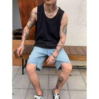 Muški ljetni potkoš od ice silk, ultra široki kroj, opuštena silueta, okrugli izrez, elastičan za fitness