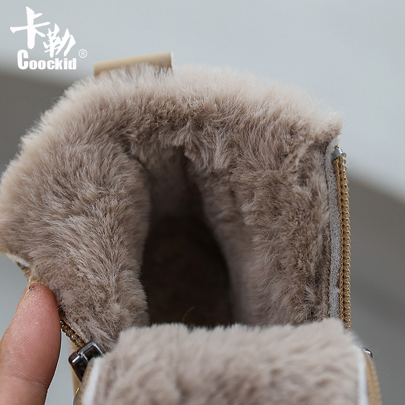 Κοριτσίστικα κοντά μποτάκια με fleece επένδυση για τον χειμώνα 2025, στυλ Martin, μποτάκια χιονιού