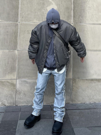 GRAILZ FK мъжко памучно подплатено яке, свободна кройка, уличен стил, едноцветно, casual