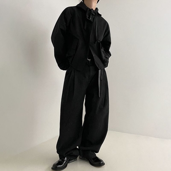 MYQ японски стил пилотско яке със стояща яка за мъже, пролет, свободна кройка, ежедневен стил