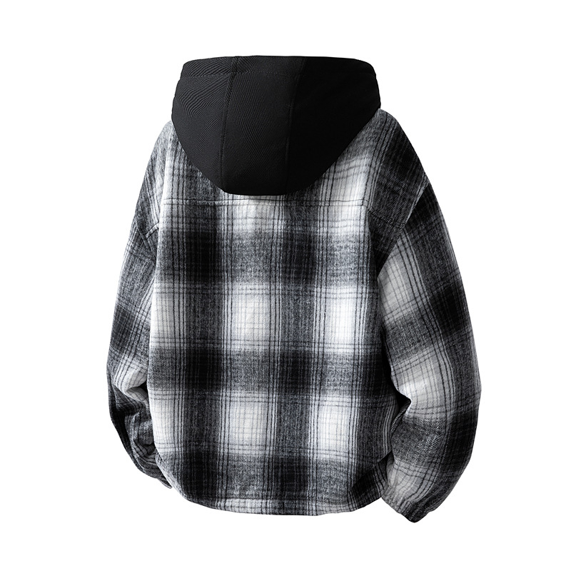 Есенно-зимно мъжко яке-кардиган с ревър в ретро стил, подплатено флисом