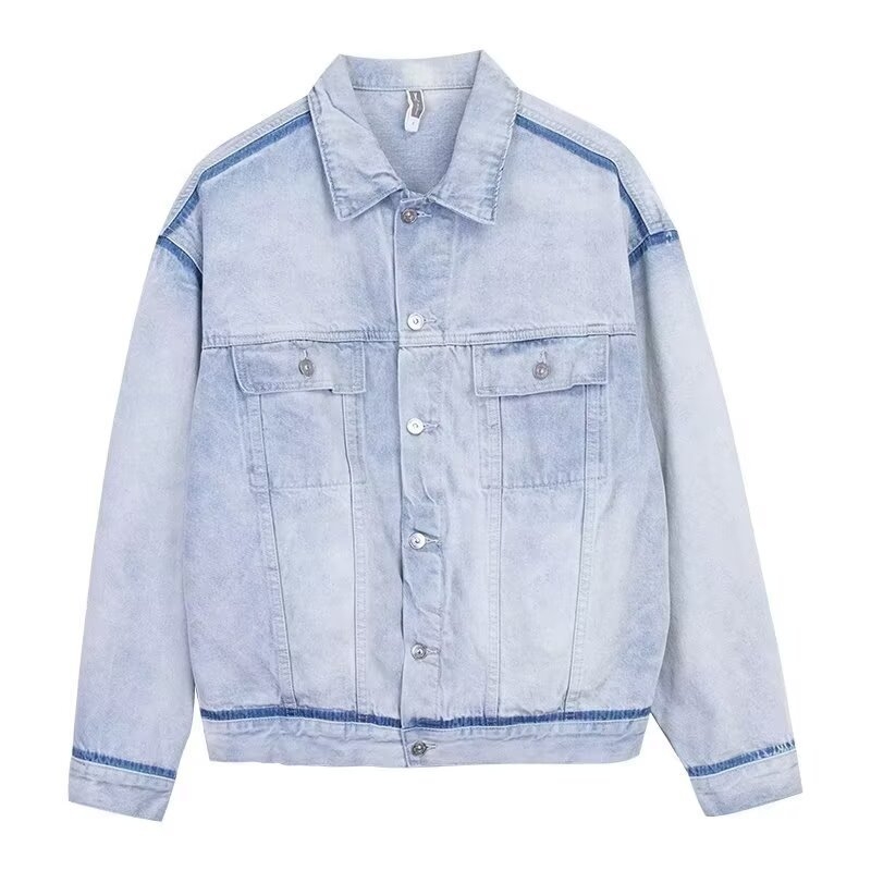 Мъжко деним яке, 2025 есен, casual работно облекло, свободна кройка, множество джобове
