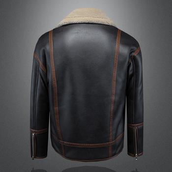 Мъжко палто от агнешка козина с подплата от флийс, качулка, дебело, ежедневен стил