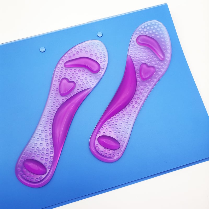 PU стелки за жени, 3/4 дължина, двойна аркова опора, силиконова подплата, удебелени за облекчаване на болката, масаж, сърдцевидна форма за високи токчета