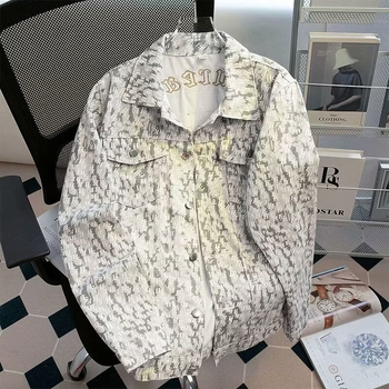 Дънково яке с ревер, мъжко свободно прилягане, модел 2025