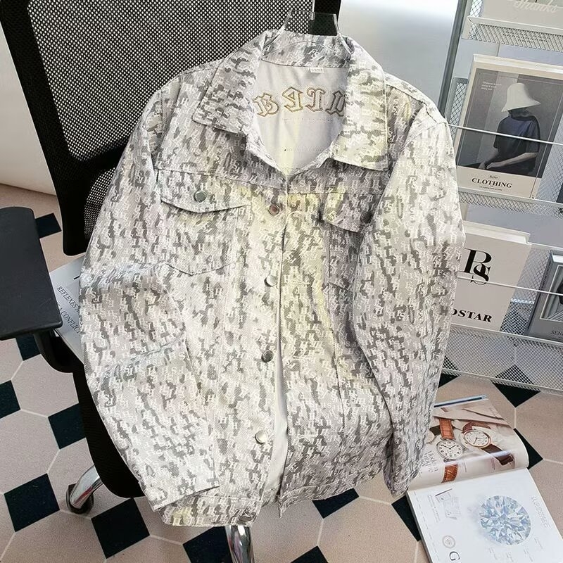 Дънково яке с ревер, мъжко свободно прилягане, модел 2025