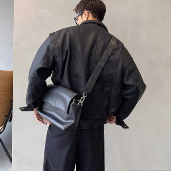 Vintage PU kožna jakna za muškarce, kratka, proljeće–jesen, pilotski stil