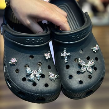 Метална декоративна катарама във формата на цвете и пеперуда за Crocs стил сандали — DIY аксесоари