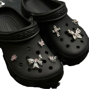 Метална декоративна катарама във формата на цвете и пеперуда за Crocs стил сандали — DIY аксесоари