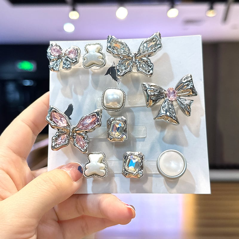 Метална декоративна катарама във формата на цвете и пеперуда за Crocs стил сандали — DIY аксесоари