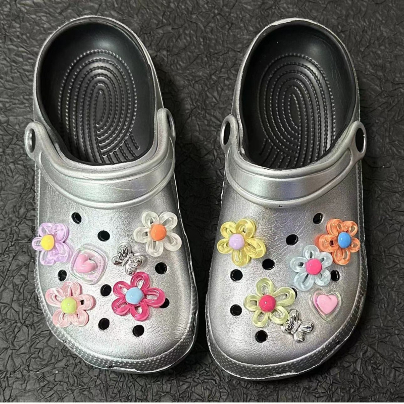 Pribor za obuću Crocs-stil sa želatinskim cvjetovima i dopamin motivom, DIY Carlochi dodaci za obuću, 2024 novost