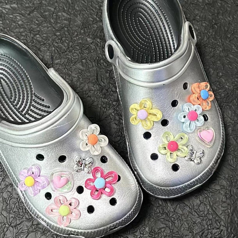 Pribor za obuću Crocs-stil sa želatinskim cvjetovima i dopamin motivom, DIY Carlochi dodaci za obuću, 2024 novost