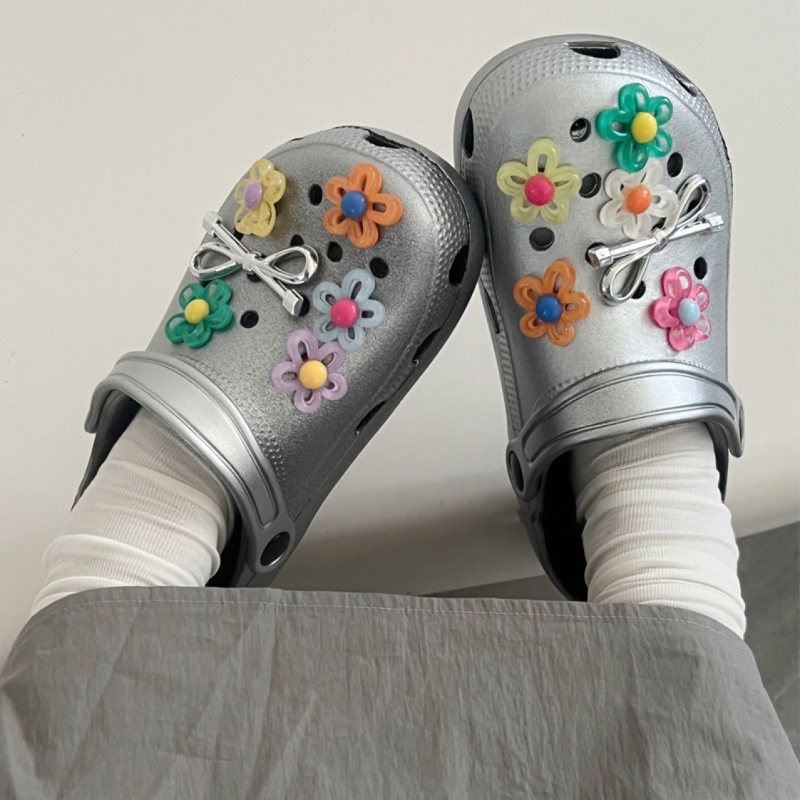 Pribor za obuću Crocs-stil sa želatinskim cvjetovima i dopamin motivom, DIY Carlochi dodaci za obuću, 2024 novost