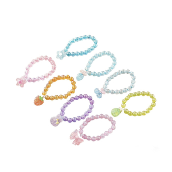 DIY set nakita za djecu: perle za izradu, prozorni privjesak od smole 8 mm, dječji narukvica, kutija za poklon