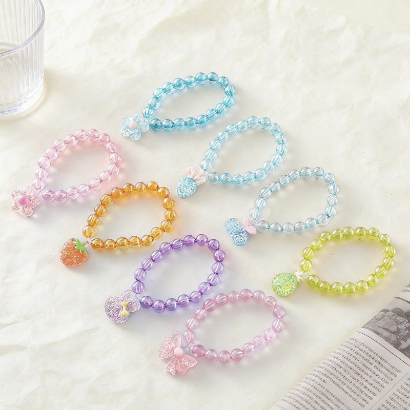 DIY set nakita za djecu: perle za izradu, prozorni privjesak od smole 8 mm, dječji narukvica, kutija za poklon