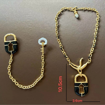 Key Lock serija: ogrlica i broš od emajliranog mesinga