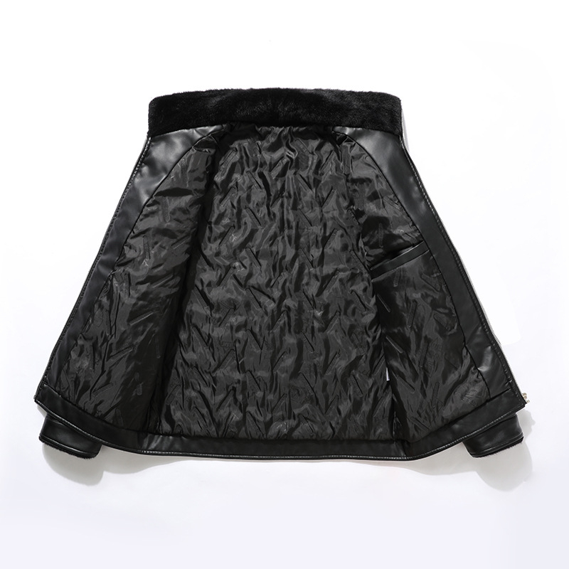 8XL PU кожено мъжко яке, подплатено с флис, удължена кройка, стояща яка, цип, есенно-зимно, модерен градски стил, размер 8XL, 2023