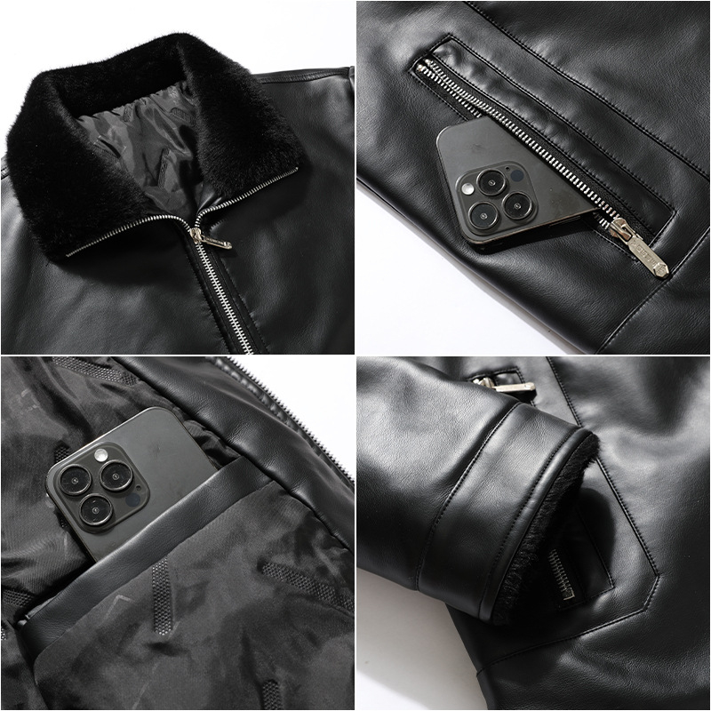 8XL PU кожено мъжко яке, подплатено с флис, удължена кройка, стояща яка, цип, есенно-зимно, модерен градски стил, размер 8XL, 2023