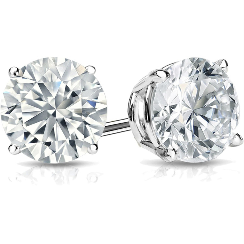 XINGQI Moissanite naušnice s četiri kandže - geometrijski dizajn od bakra s ugrađenim cirkonima - unisex nakit