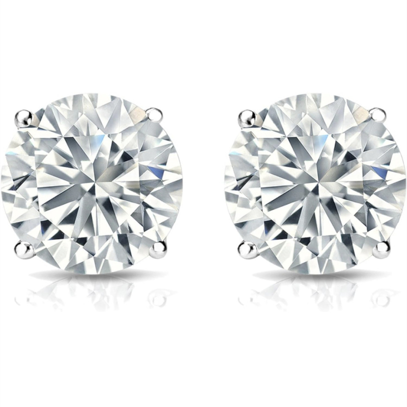 XINGQI Moissanite naušnice s četiri kandže - geometrijski dizajn od bakra s ugrađenim cirkonima - unisex nakit