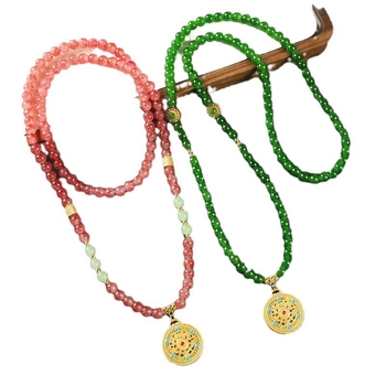 Ogrlica s perlama u antičkom stilu, privjesak s dizajnom oblaka na stražnjoj strani, retro književni stil, za žene