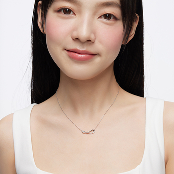 Nerđajući čelik zlatnog tona, ogrlica s simbolom beskonačnosti za žene, cirkon, višeslojna lančica na ključnicu