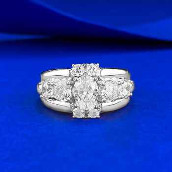 Prsten od 925 srebra s ovalnim bijelim dijamantom 5×7 mm (1 karat), za žene